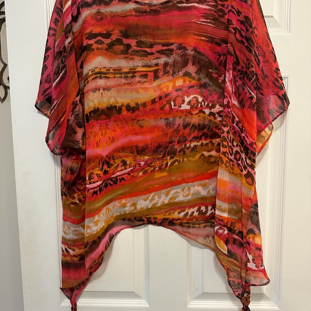 Peck & Peck Red and Orange Women's Blouse
